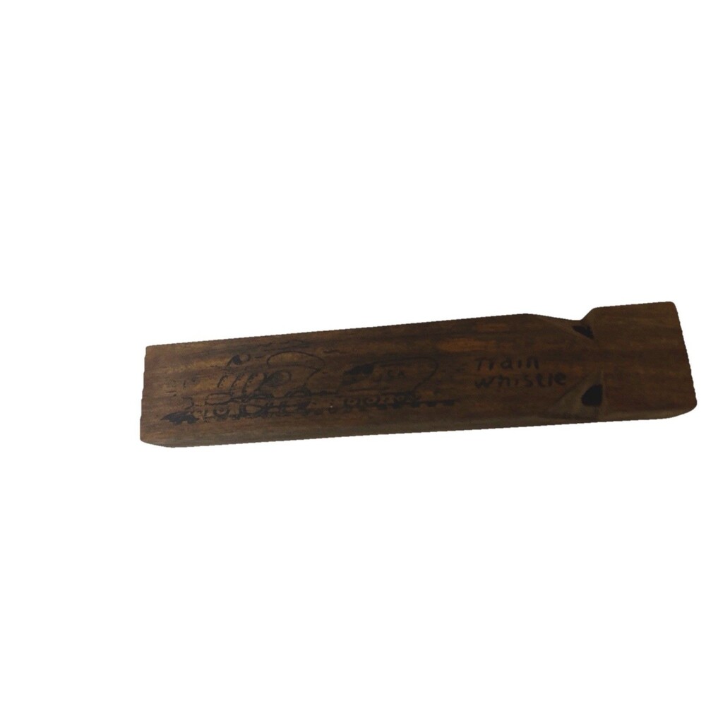Vintage Wooden Railroad Train Whistle Toy